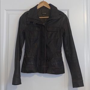 Brown leather jacket